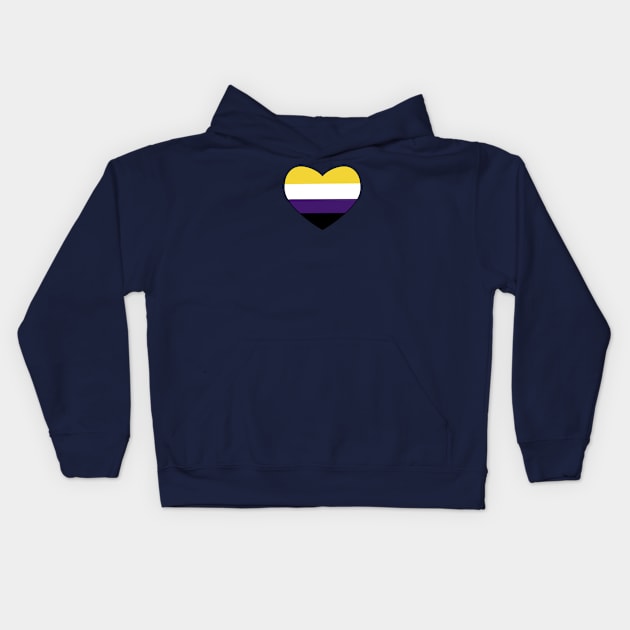 Nonbinary Heart Kids Hoodie by smolbees